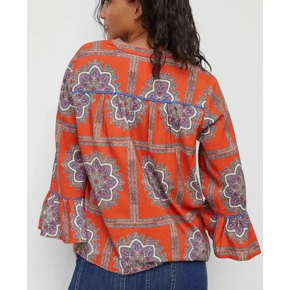 Anthropologie PORRIDGE Verity Paisley Floral Print Bell Sleeve Blouse Size Small - Picture 4 of 10